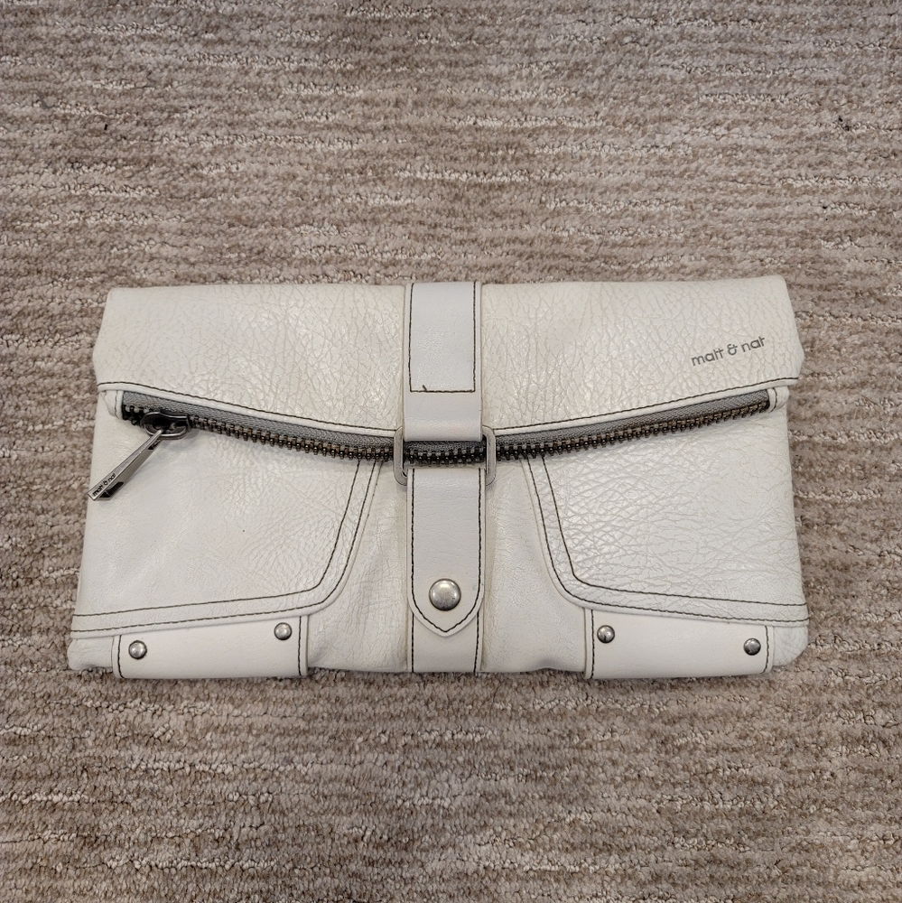 Matt & Nat White Vegan Clutch